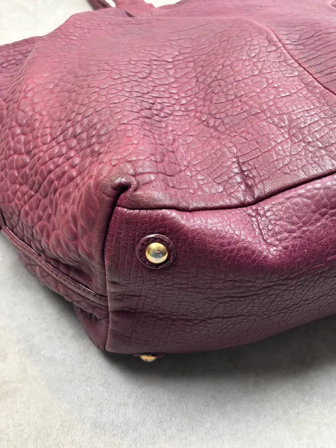 Yves Saint Laurent Bordeaux Leather Quilted Handle Bag hZrTZyA 10