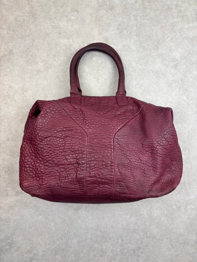 Yves Saint Laurent Bordeaux Leather Quilted Handle Bag hZrTZyA 19