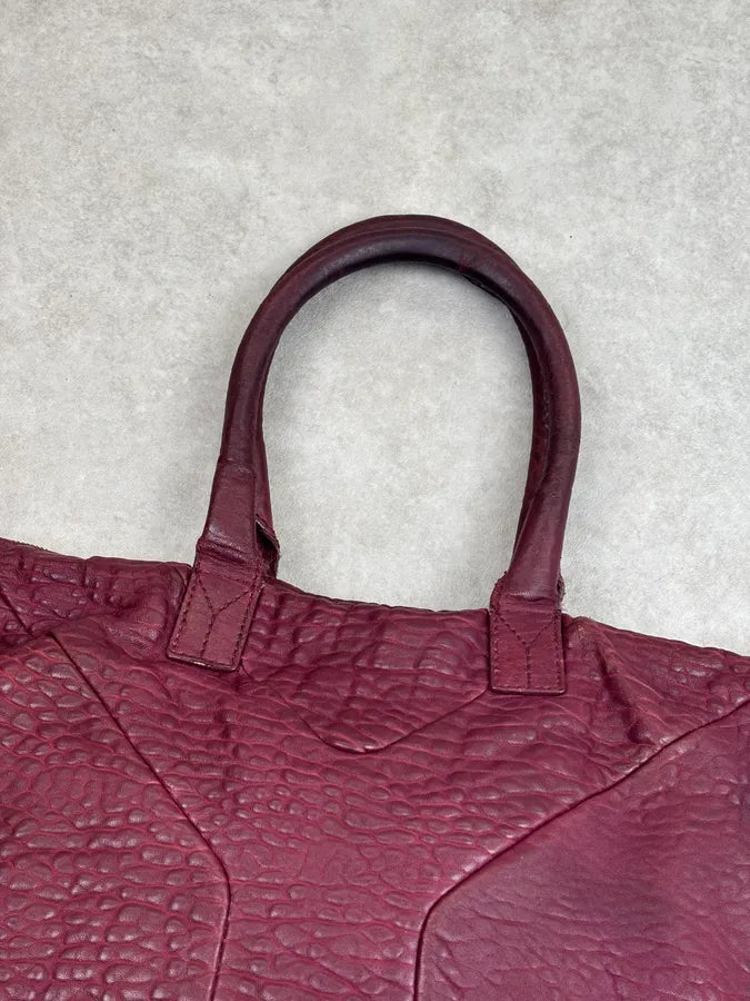 Yves Saint Laurent Bordeaux Leather Quilted Handle Bag hZrTZyA 11