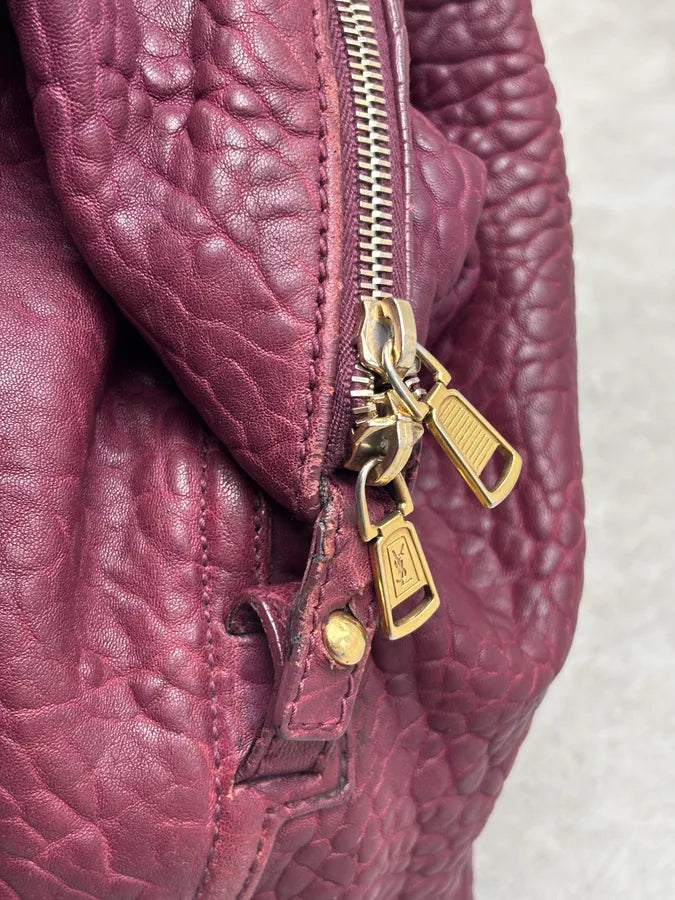 Yves Saint Laurent Bordeaux Leather Quilted Handle Bag hZrTZyA 18