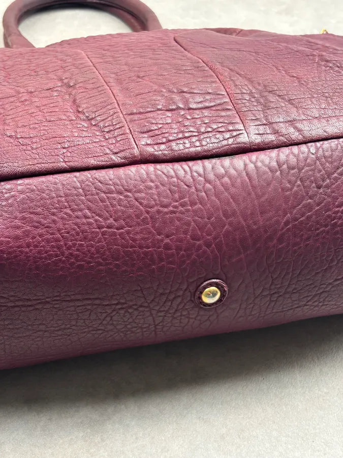 Yves Saint Laurent Bordeaux Leather Quilted Handle Bag hZrTZyA 16