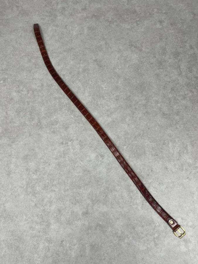 Yves Saint Laurent Brown Crocodile Leather Belt dSFctPv 7