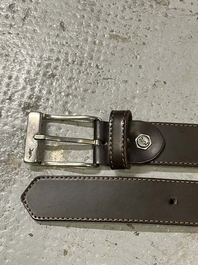 Yves Saint Laurent Brown Leather Belt obiRhnN 5