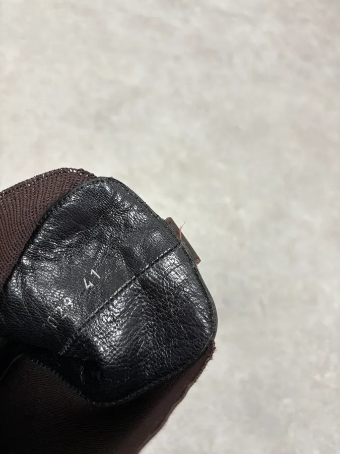 2000s Yves Saint Laurent Brown Leather Boots omsYxHr 8