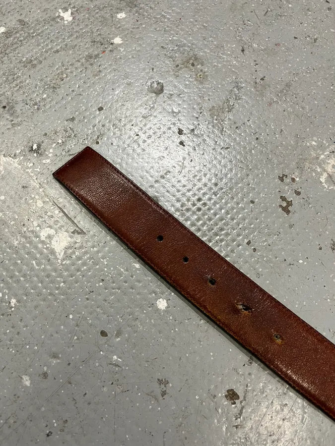 Yves Saint Laurent Brown Leather Buckle Belt (OS) uqWpDKt 7