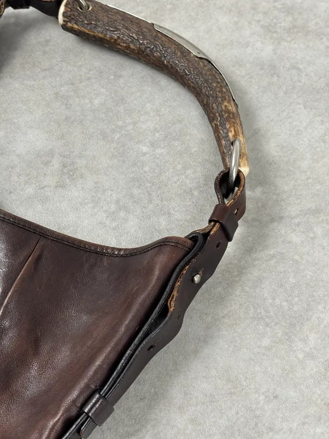 AW2002 Yves Saint Laurent Brown Leather Mombasa Shoulder Bag UnQcukd 10