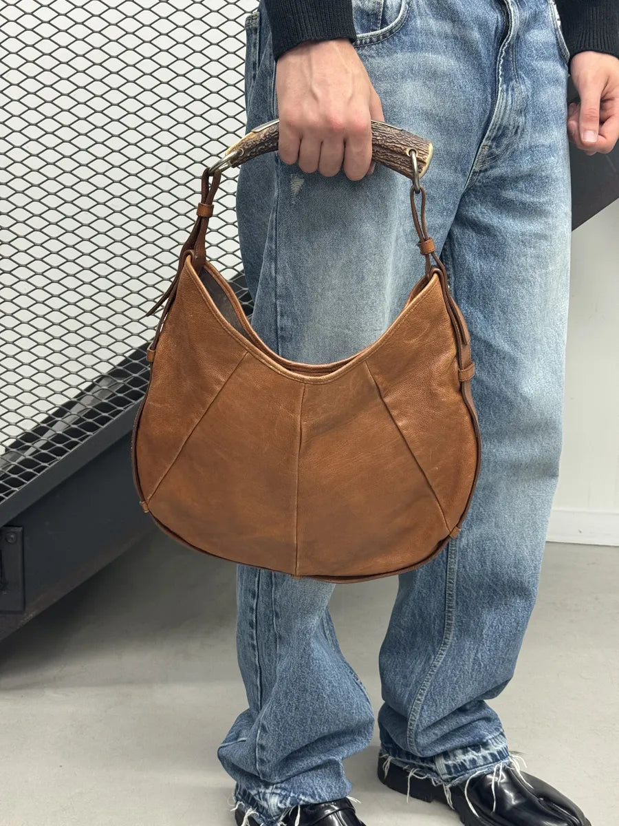 AW2002 Yves Saint Laurent Brown Leather Mombasa Shoulder Bag nNyNBsm 2