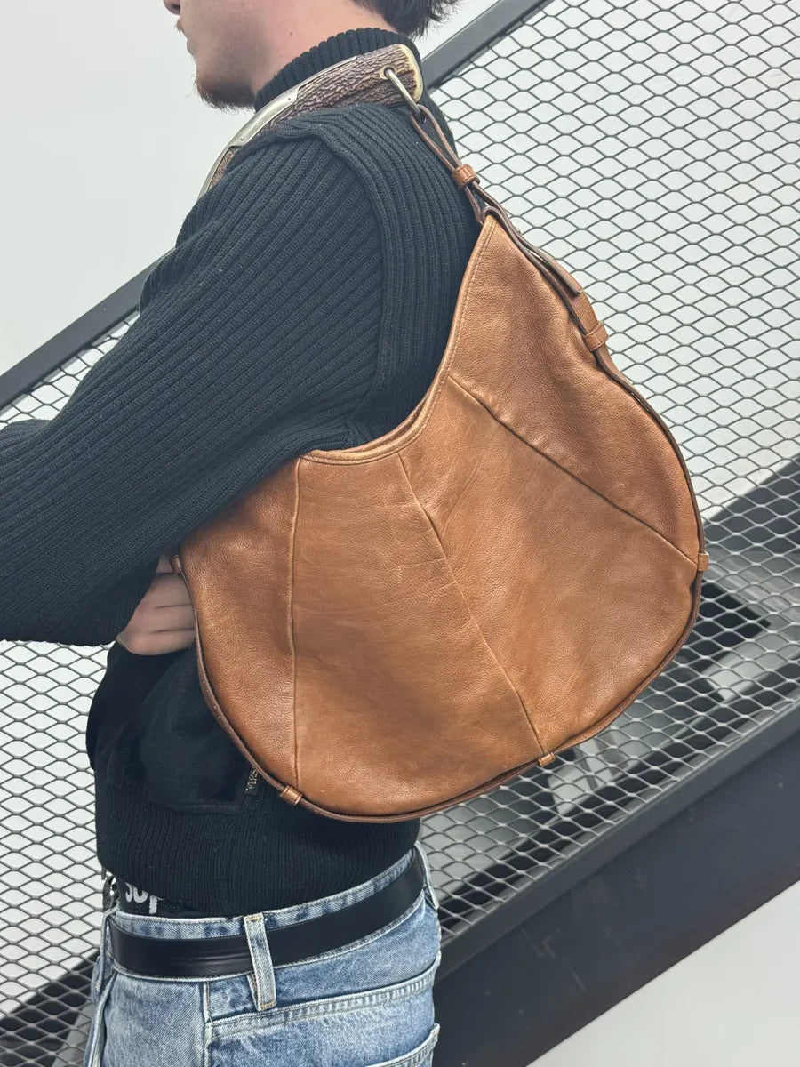 AW2002 Yves Saint Laurent Brown Leather Mombasa Shoulder Bag nNyNBsm 1