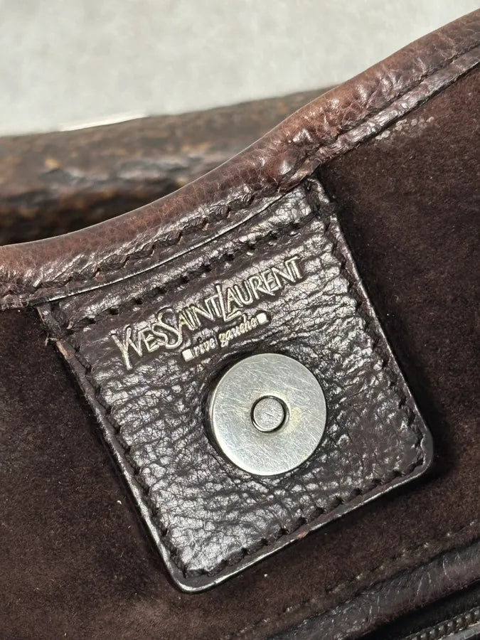 AW2002 Yves Saint Laurent Brown Leather Mombasa Shoulder Bag UnQcukd 13