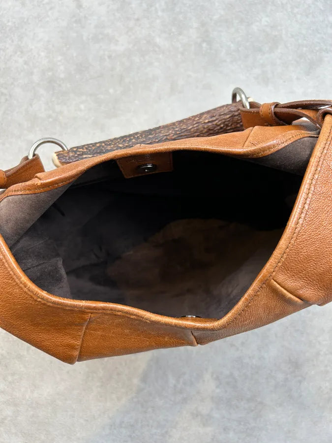 AW2002 Yves Saint Laurent Brown Leather Mombasa Shoulder Bag nNyNBsm 10