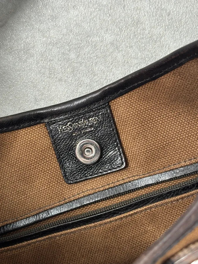 Yves Saint Laurent Brown Leather Wood Studded Shoulder Bag WOAXDRW 12