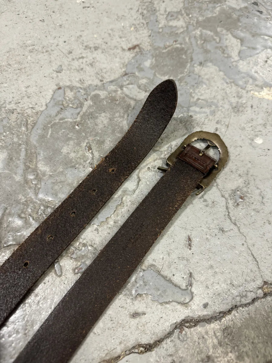 Yves Saint Laurent Brown Leather YSL Buckle Belt RLnADyI 6
