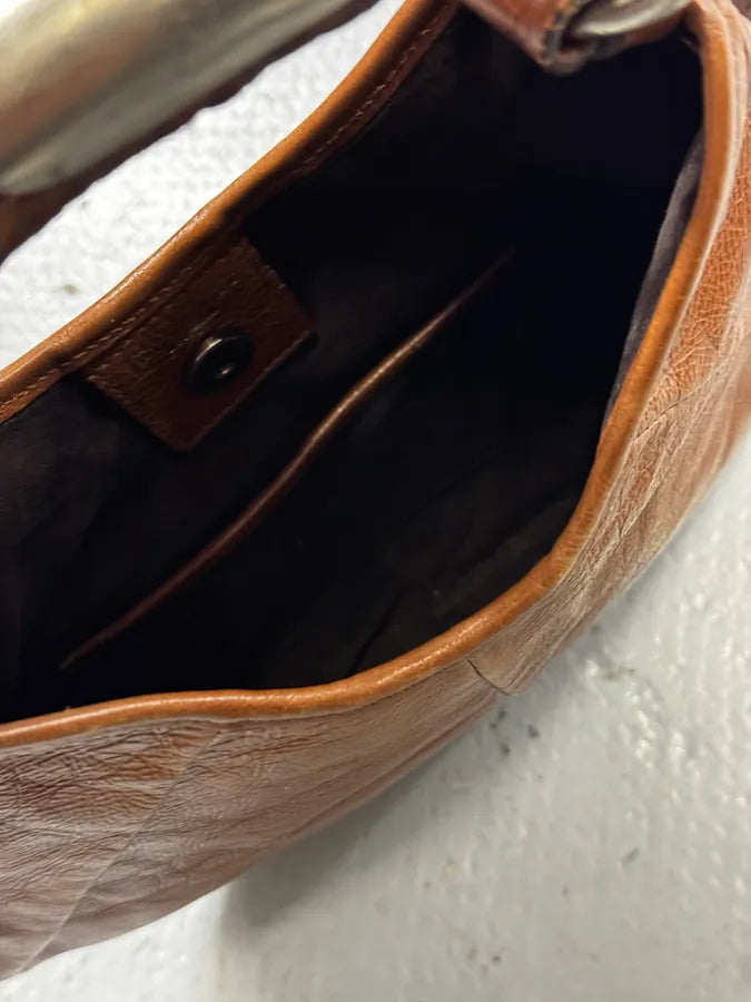 AW2002 Yves Saint Laurent Brown Mini Mombasa Leather Handle Bag NFwoUhf 11