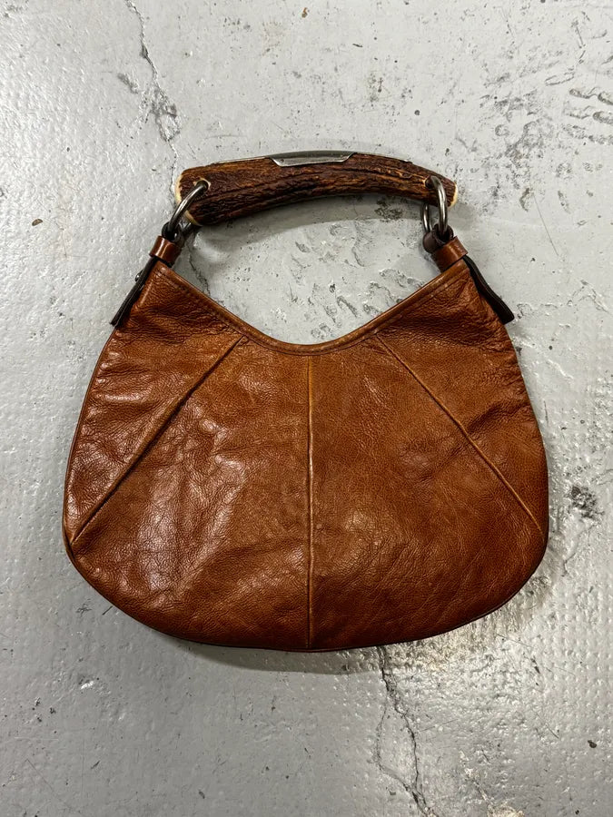 AW2002 Yves Saint Laurent Brown Mini Mombasa Leather Handle Bag NFwoUhf 4