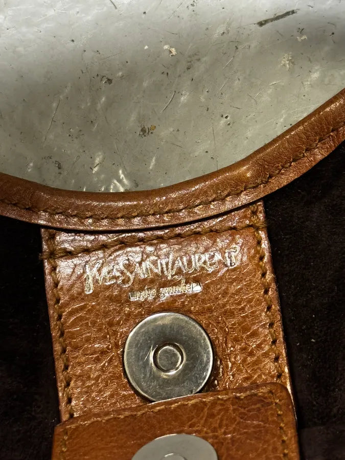 AW2002 Yves Saint Laurent Brown Mini Mombasa Leather Handle Bag NFwoUhf 10