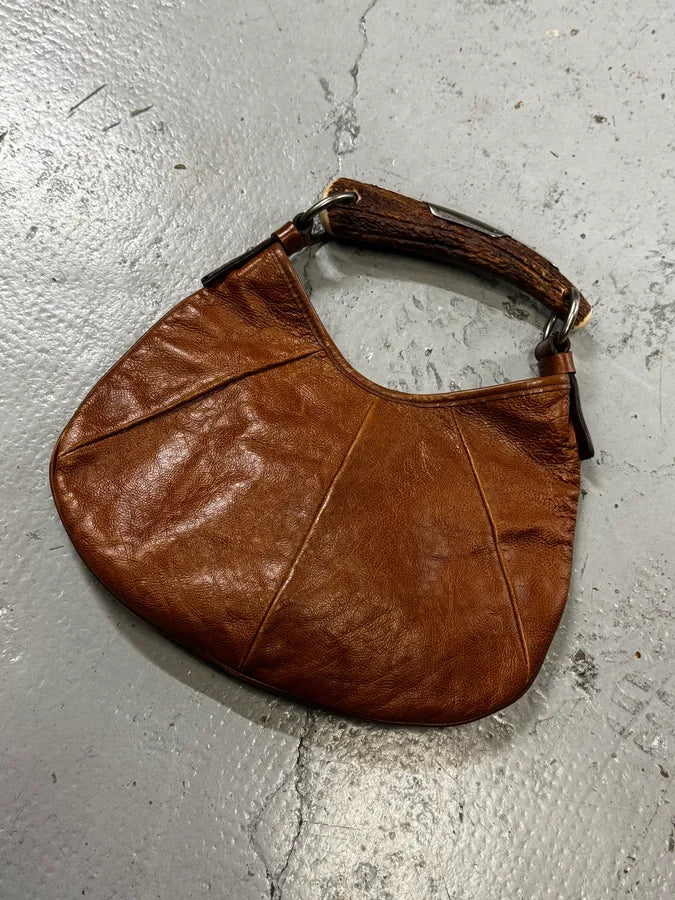 AW2002 Yves Saint Laurent Brown Mini Mombasa Leather Handle Bag NFwoUhf 6