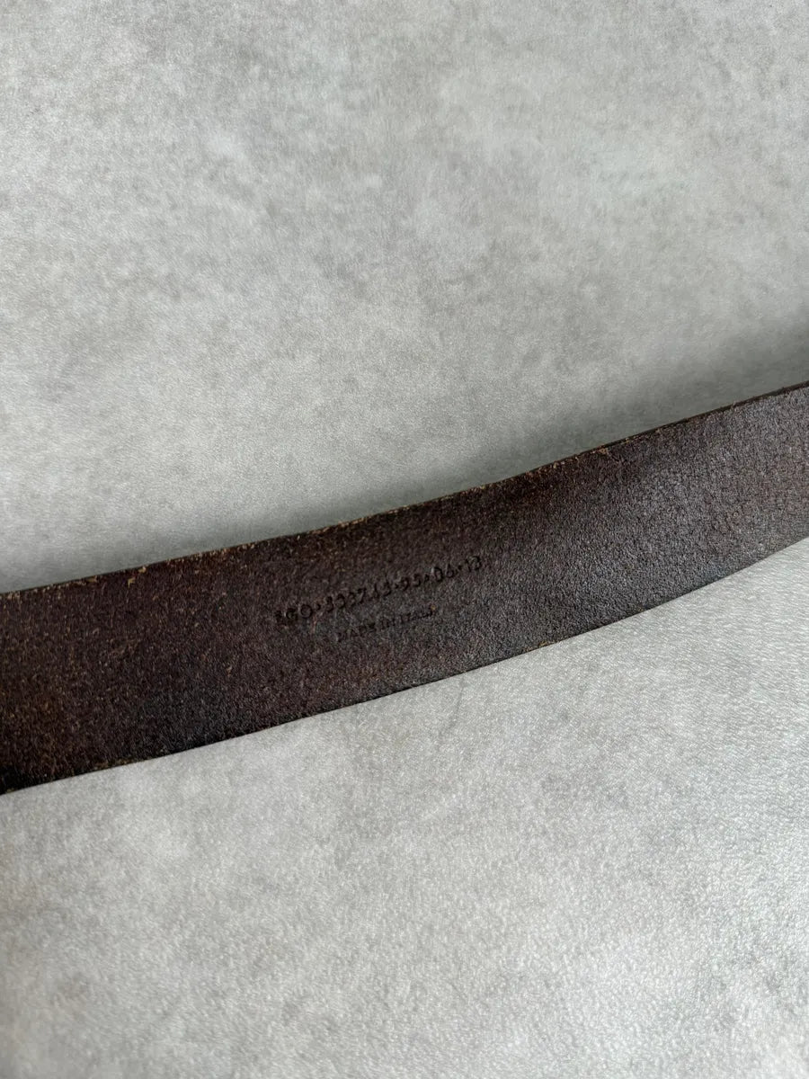 Yves Saint Laurent Brown Signature Leather Buckle Belt qRAYjZm 3