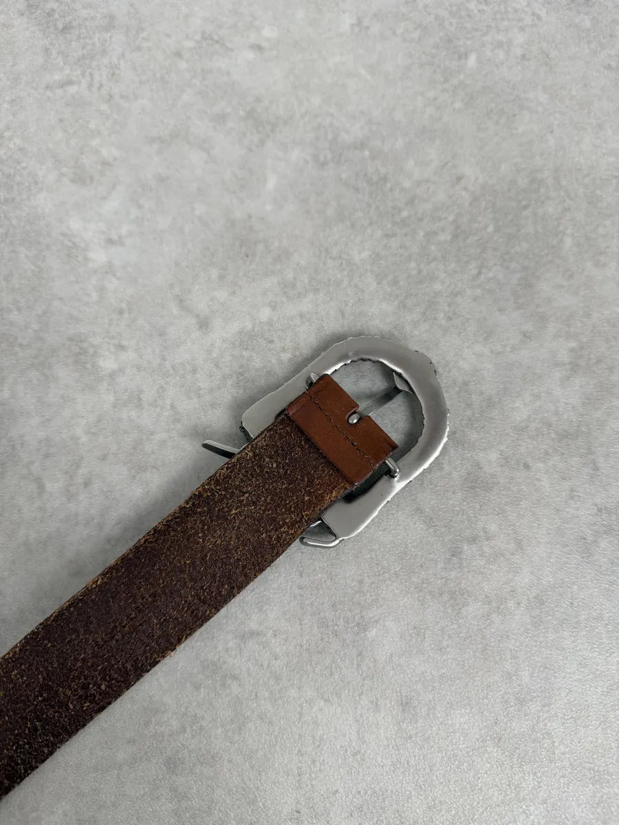 Yves Saint Laurent Brown Signature Leather Buckle Belt qRAYjZm 4