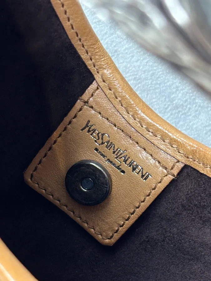 AW2002 Yves Saint Laurent Camel Suede Mombasa Shoulder Bag TiuTzAI 12