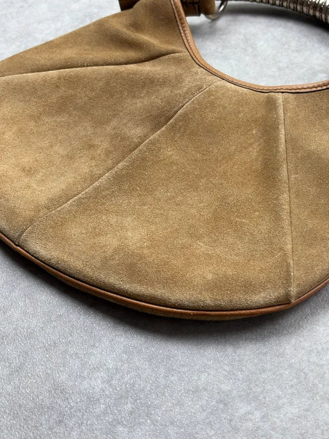 AW2002 Yves Saint Laurent Camel Suede Mombasa Shoulder Bag TiuTzAI 8