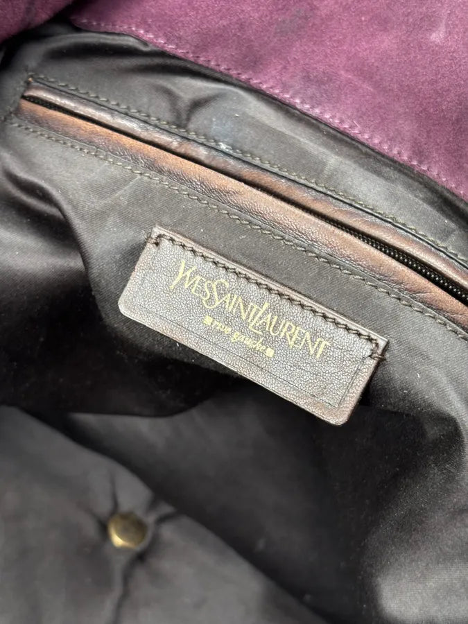 2000s Yves Saint Laurent Burgundy Leather Multi-Pocket Handle Bag gpFtExK 12
