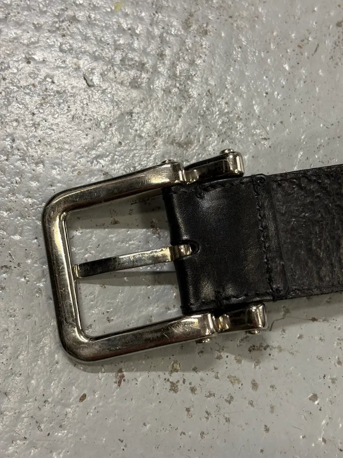 2000s Yves Saint Laurent Black Woven Effect Leather Belt Fhrufot 7