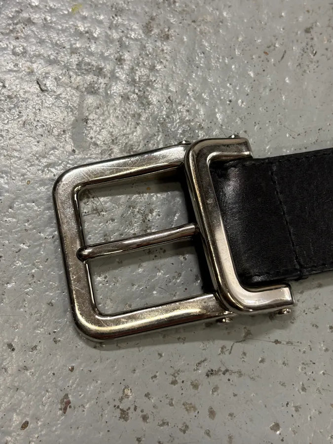 2000s Yves Saint Laurent Black Woven Effect Leather Belt Fhrufot 5