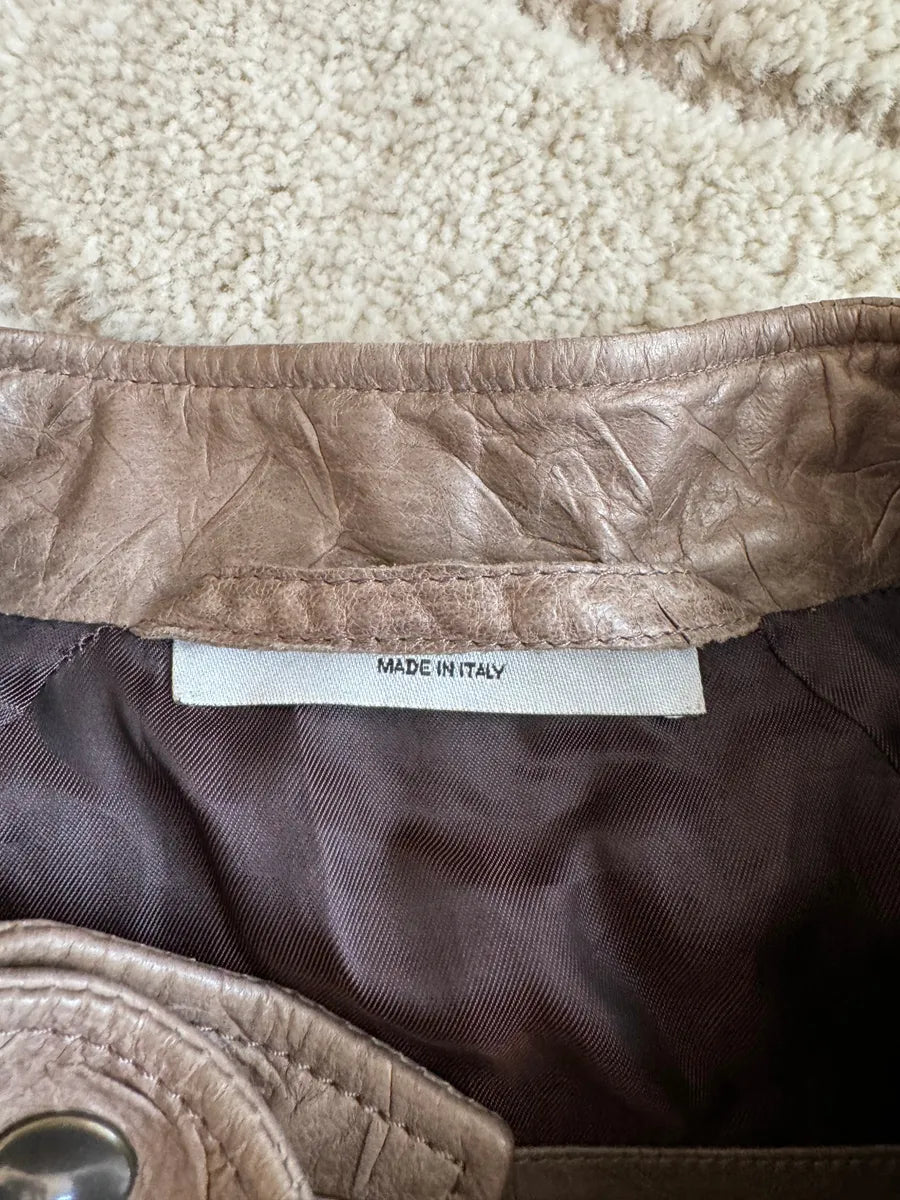 2000s Yves Saint Laurent Cafe Racer Leather Jacket by Stefano Pilati CjlyLVg 5