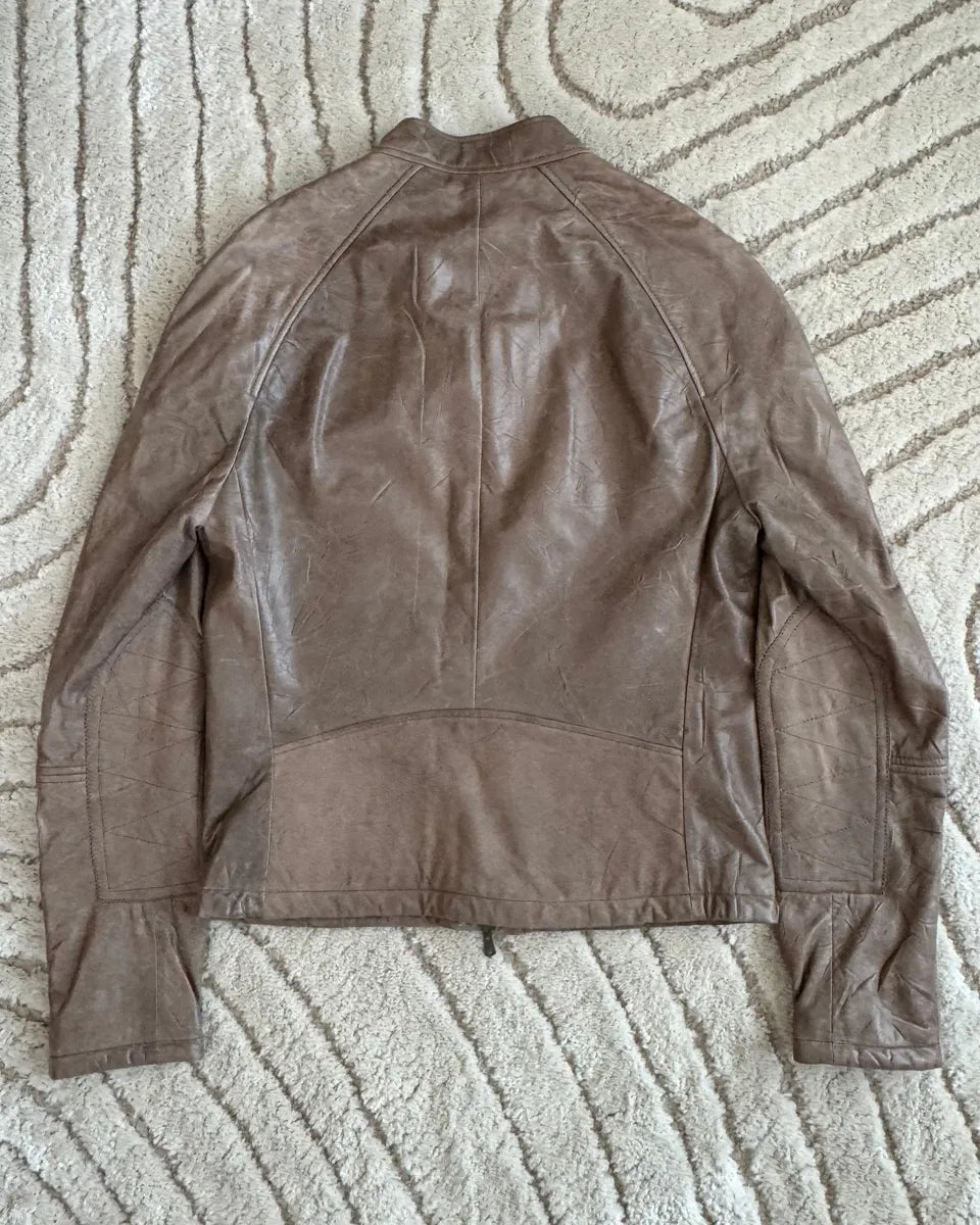 2000s Yves Saint Laurent Cafe Racer Leather Jacket by Stefano Pilati CjlyLVg 7
