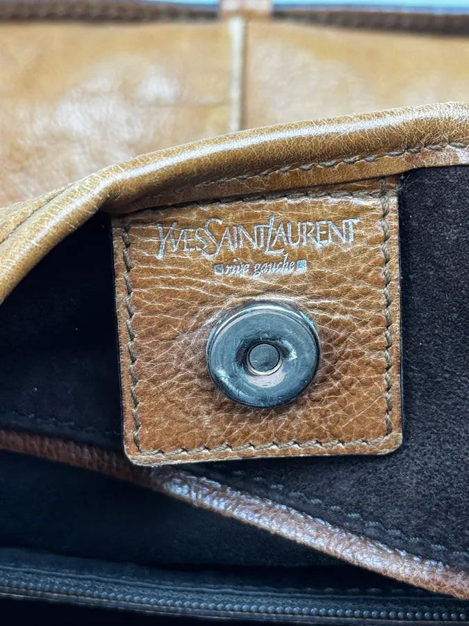 AW2002 Yves Saint Laurent Brown Leather Mombasa Shoulder Bag BWwcCpM 11