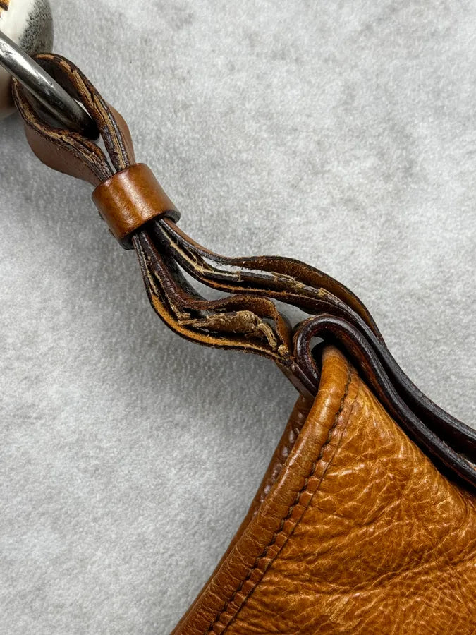 AW2002 Yves Saint Laurent Brown Leather Mombasa Shoulder Bag BWwcCpM 8