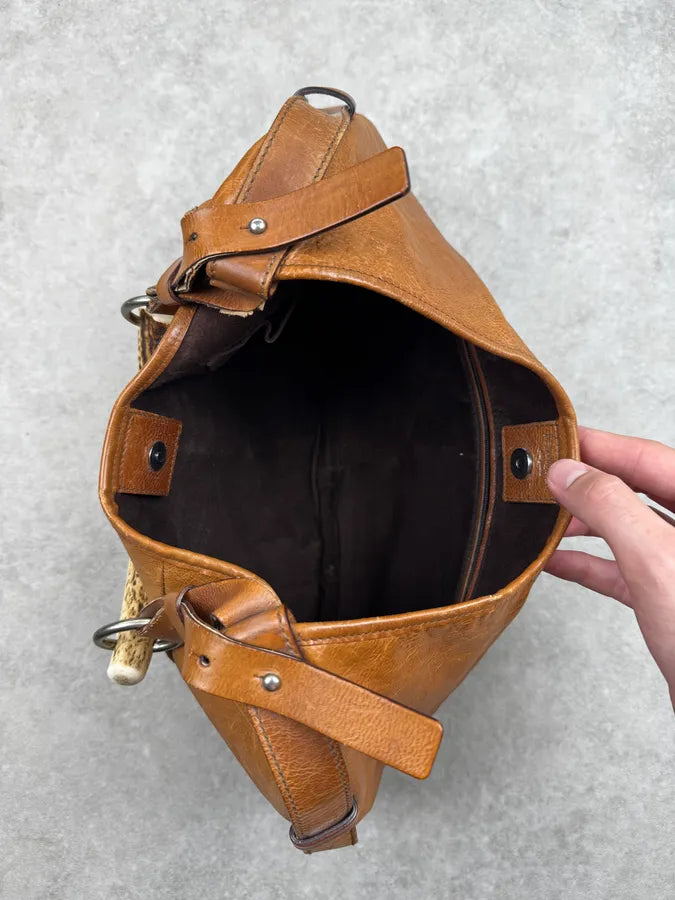 AW2002 Yves Saint Laurent Brown Leather Mombasa Shoulder Bag BWwcCpM 9
