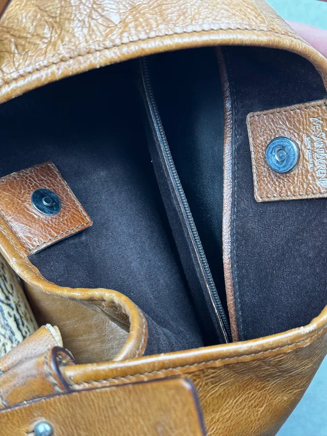AW2002 Yves Saint Laurent Brown Leather Mombasa Shoulder Bag BWwcCpM 10
