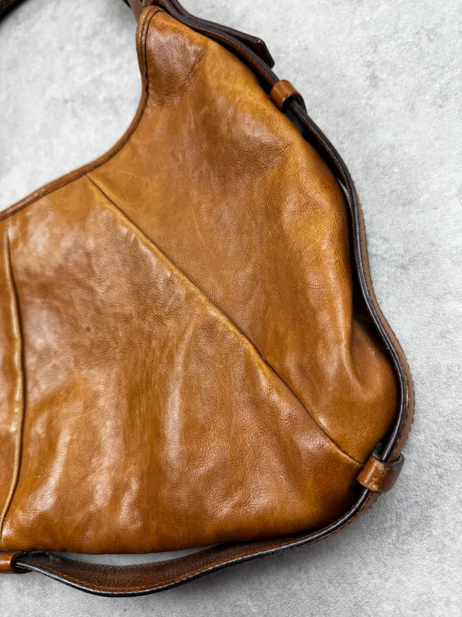 AW2002 Yves Saint Laurent Brown Leather Mombasa Shoulder Bag BWwcCpM 6