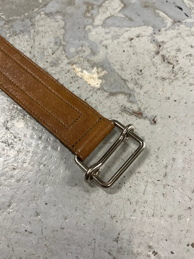Yves Saint Laurent Casual Beige Leather Belt WInHFNb 5