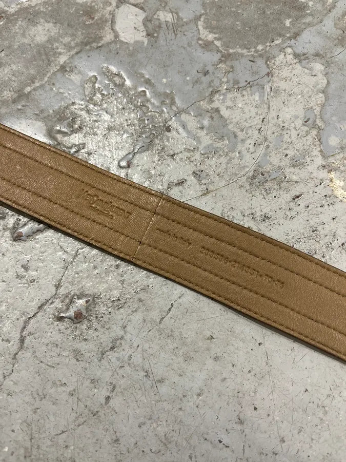 Yves Saint Laurent Casual Beige Leather Belt WInHFNb 6