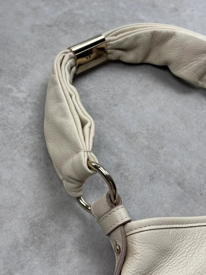 Yves Saint Laurent Cream Leather Ruffle Handle Bag yrLXTJd 7