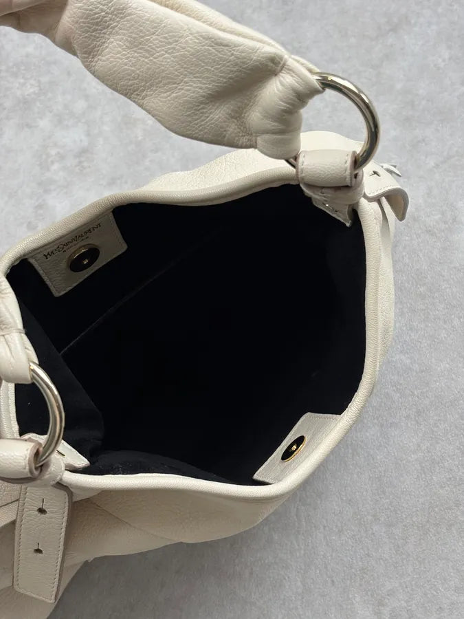 Yves Saint Laurent Cream Leather Ruffle Handle Bag yrLXTJd 14