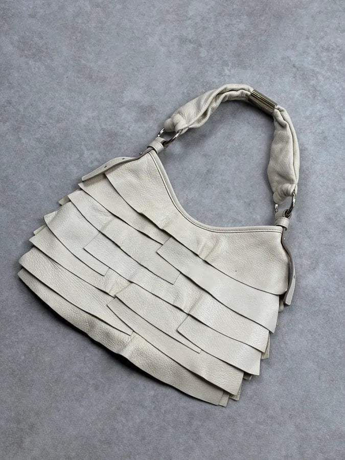 Yves Saint Laurent Cream Leather Ruffle Handle Bag yrLXTJd 11