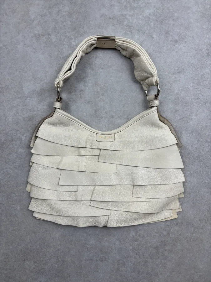 Yves Saint Laurent Cream Leather Ruffle Handle Bag yrLXTJd 0