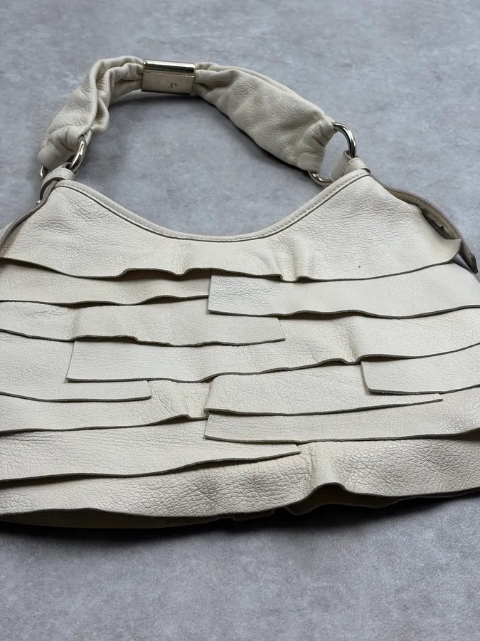 Yves Saint Laurent Cream Leather Ruffle Handle Bag yrLXTJd 13