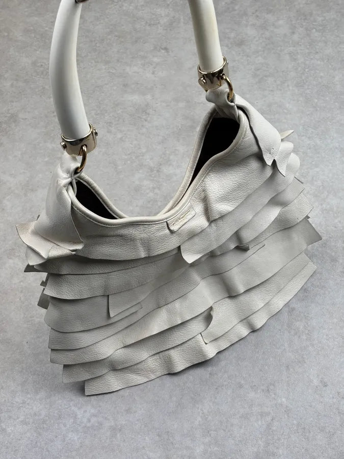 2000s Yves Saint Laurent Cream Leather Saint Tropez Handle Bag zEfCOUm 10