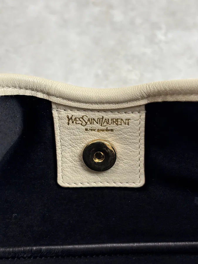 Yves Saint Laurent Cream Leather Ruffle Handle Bag yrLXTJd 15