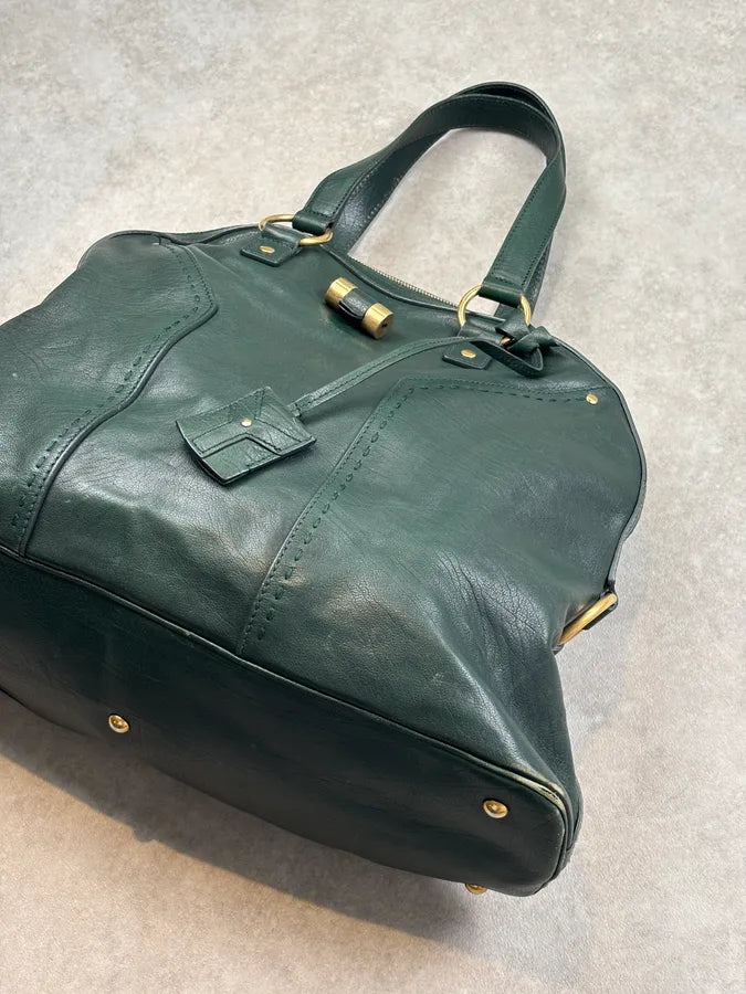 AW2008 Yves Saint Laurent Muse Dark Green Leather Handle Bag YJnCdwN 5
