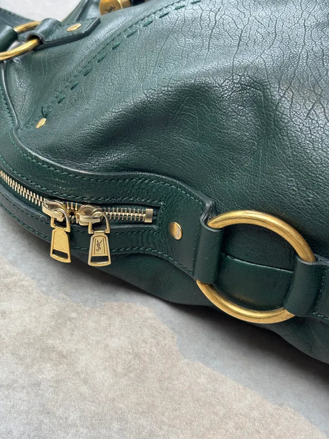 AW2008 Yves Saint Laurent Muse Dark Green Leather Handle Bag YJnCdwN 8
