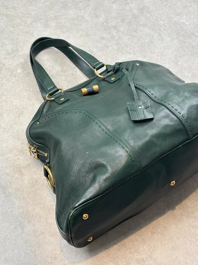 AW2008 Yves Saint Laurent Muse Dark Green Leather Handle Bag YJnCdwN 6