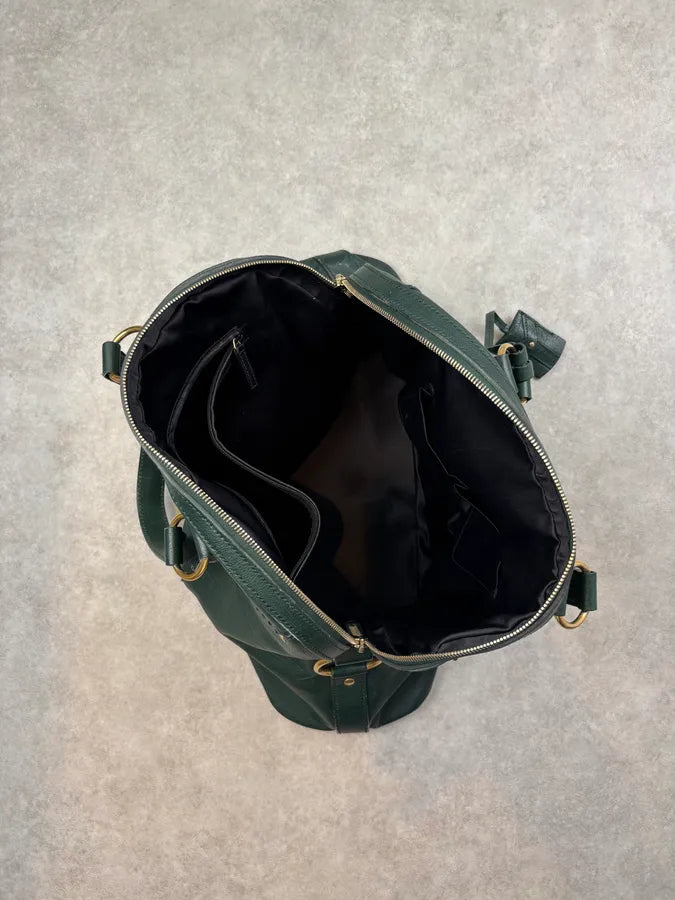 AW2008 Yves Saint Laurent Muse Dark Green Leather Handle Bag YJnCdwN 13