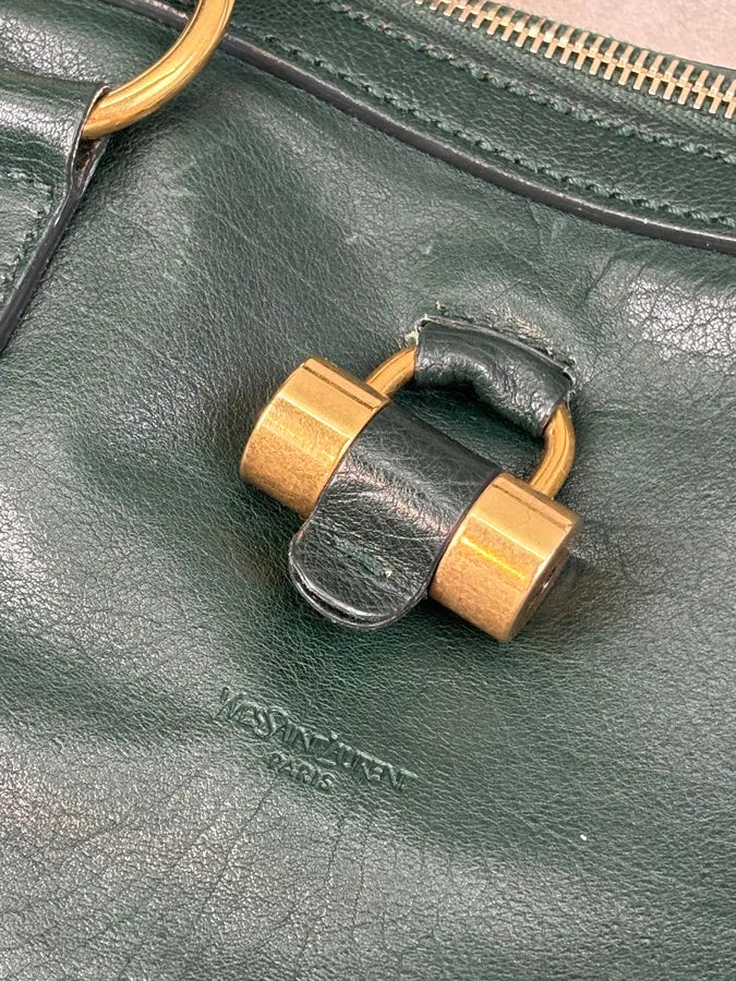 AW2008 Yves Saint Laurent Muse Dark Green Leather Handle Bag YJnCdwN 7