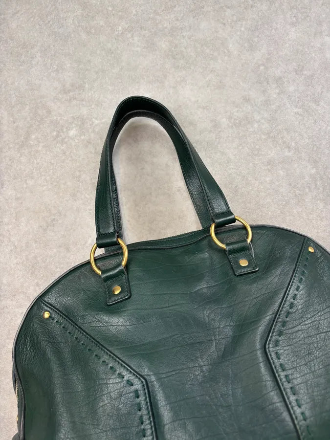 AW2008 Yves Saint Laurent Muse Dark Green Leather Handle Bag YJnCdwN 10