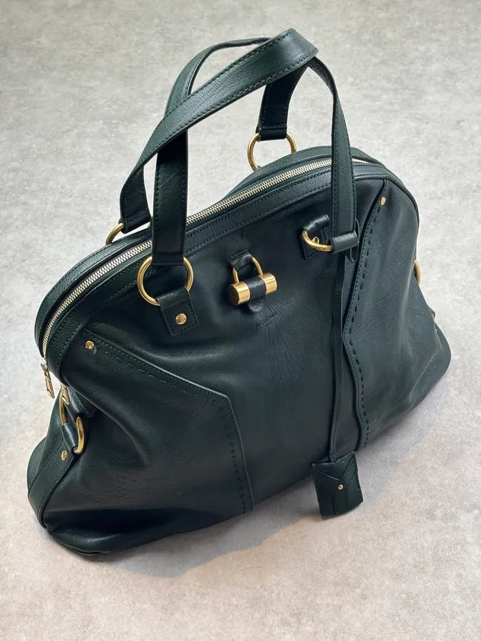 AW2008 Yves Saint Laurent Muse Dark Green Leather Handle Bag YJnCdwN 3